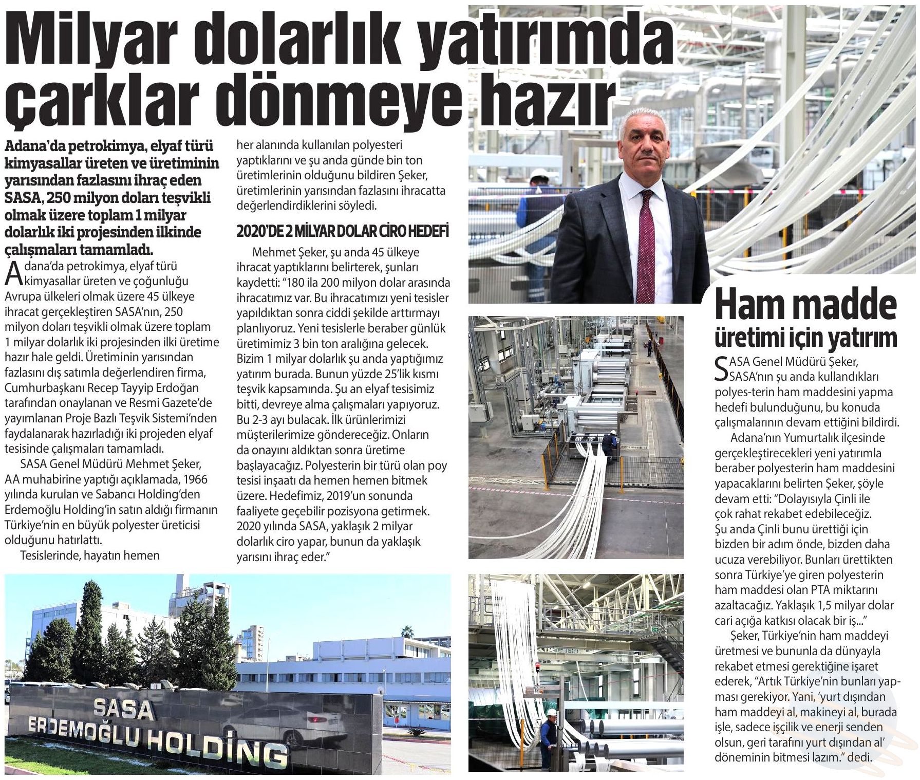 Blog yazısı Milyar dolarlık yatırımda çarklar dönmeye hazıriçin resim