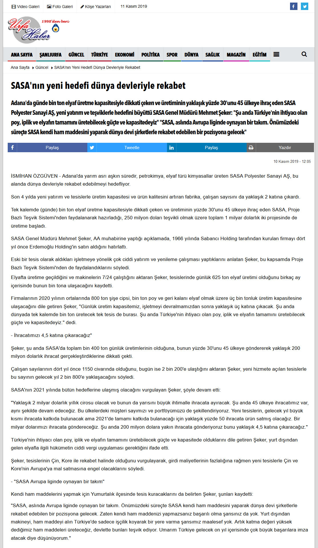 Blog yazısı Sasa'nın Yeni Hedefi Dünya Devleriyle Rekabetiçin resim