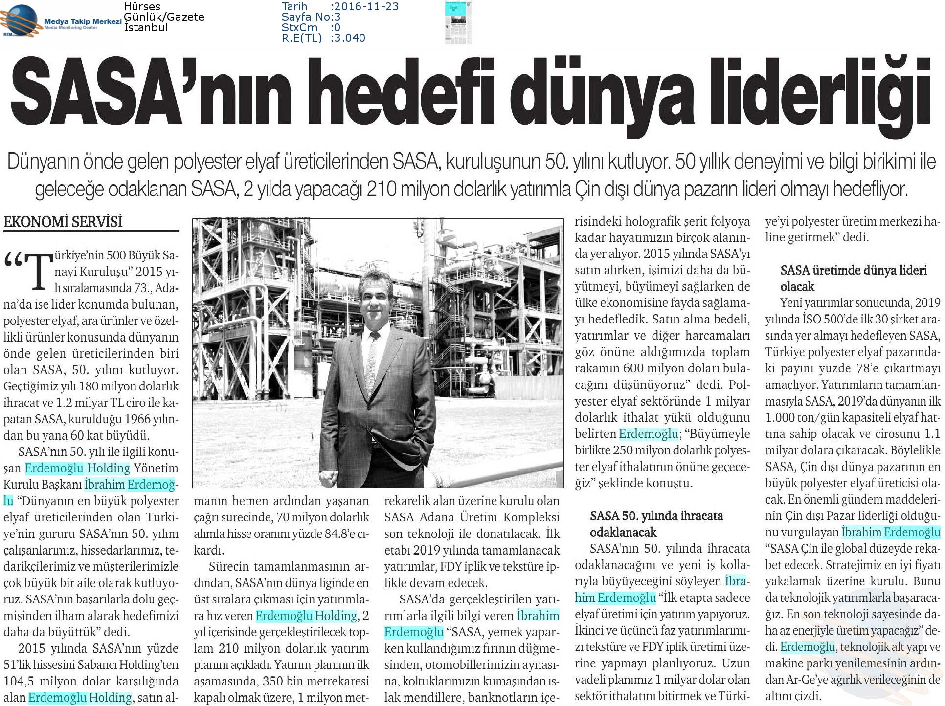 Blog yazısı SASA’nın hedefi dünya liderliğiiçin resim