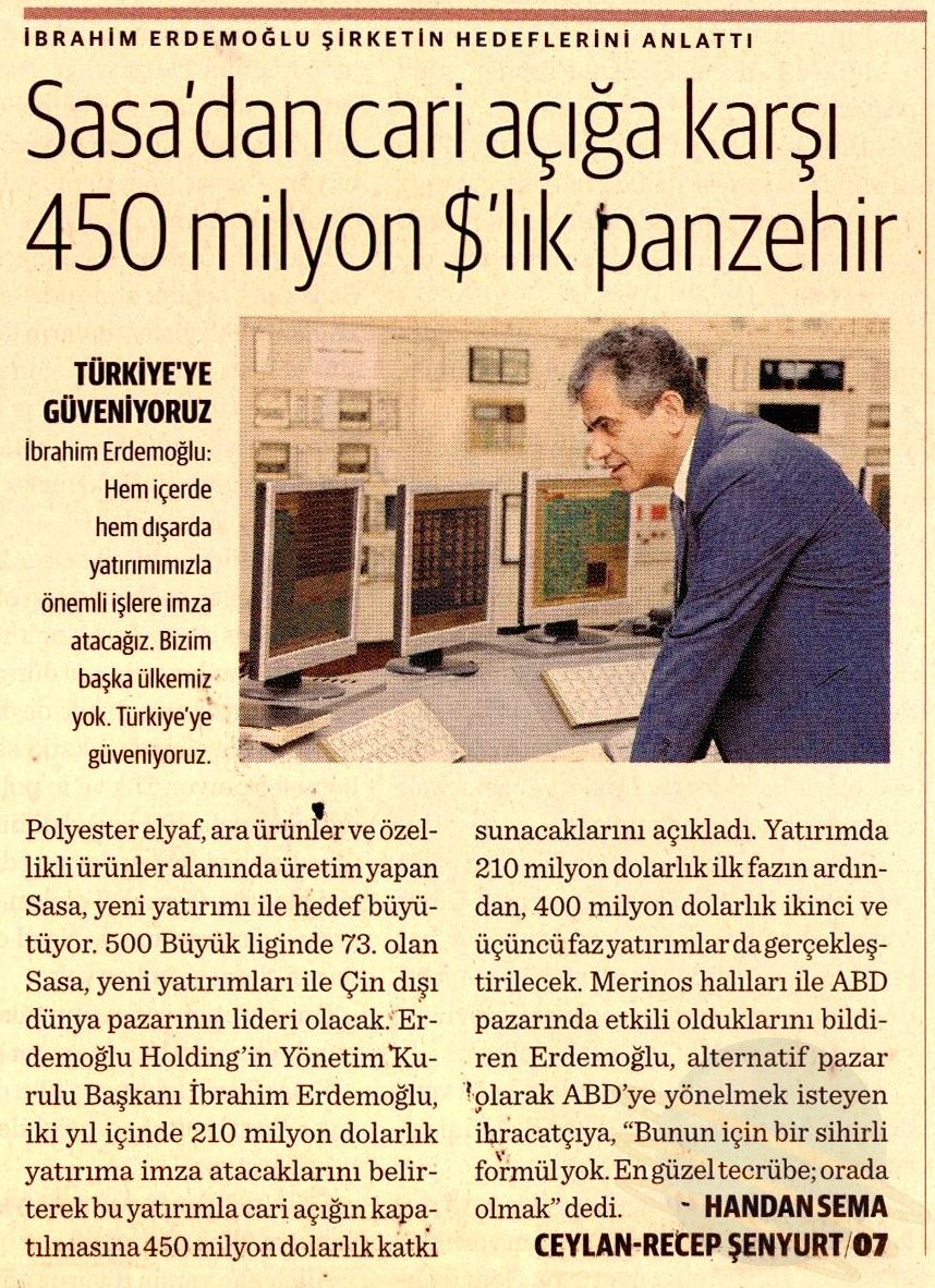 Blog yazısı SASA"dan cari açığa karşı 450 milyon dolarlık panzehir.için resim